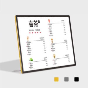 tablero de visualización de menú con caja de luz led, a4, 21x29.7cm (sin fotos)